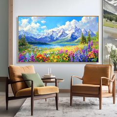 Alpine Promise – Snow Mountain Lake Wildflower Wall Art