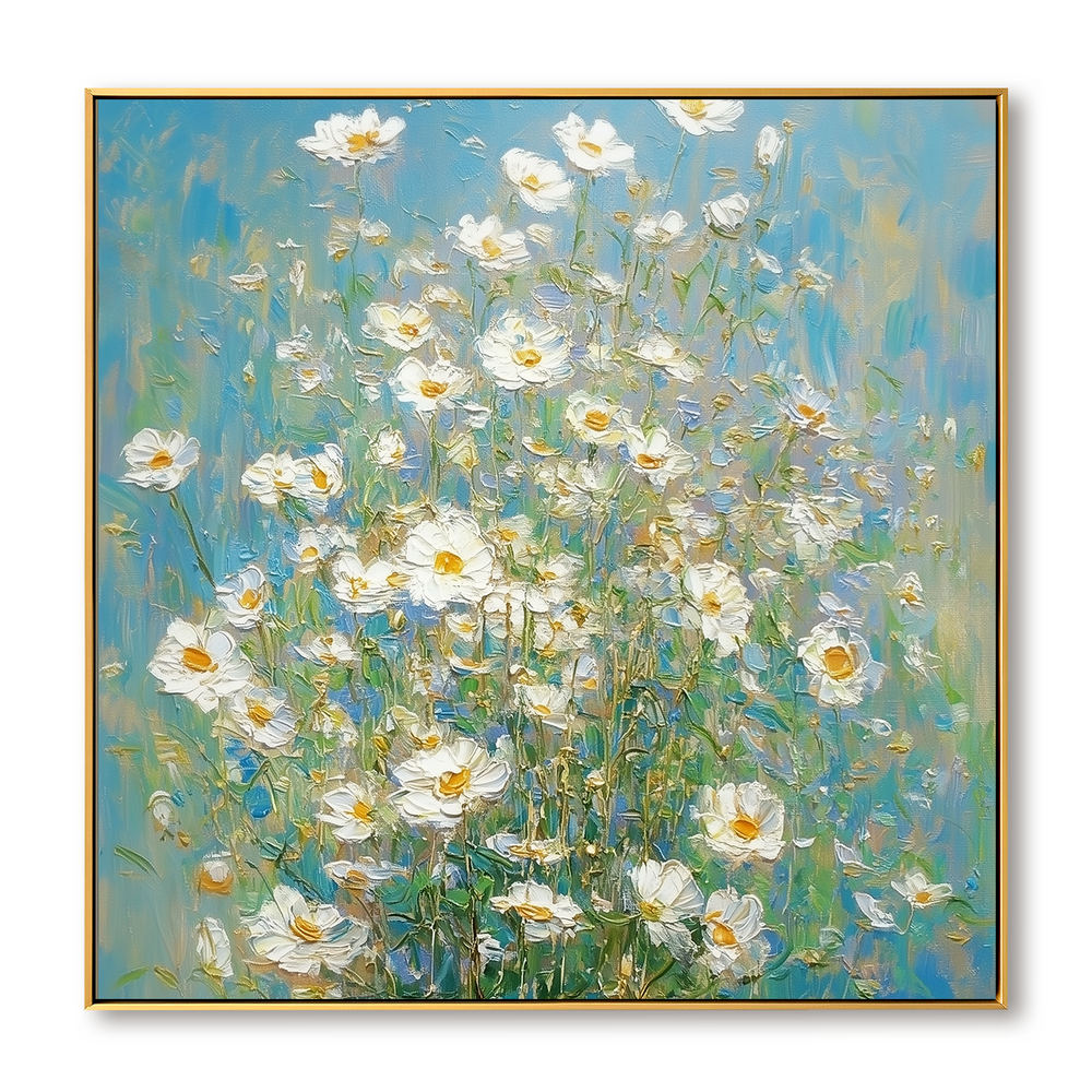 Blue Meadow Bloom – Landscape Wall Art hand-painted wall art