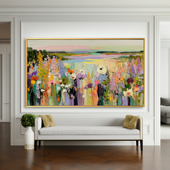 Vibrant Floral Garden – Textured Hand-Painted Flower Art on Canvas