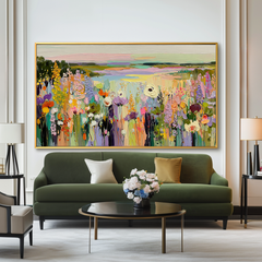 Vibrant Floral Garden – Textured Hand-Painted Flower Art on Canvas