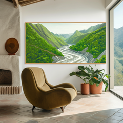 Emerald Passage – Green Valley River Landscape Wall Art