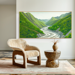 Emerald Passage – Green Valley River Landscape Wall Art