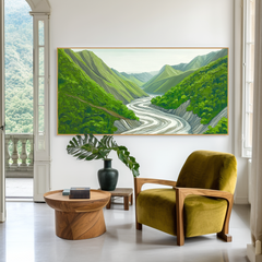 Emerald Passage – Green Valley River Landscape Wall Art