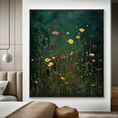 Emerald Stillness – Textured Floral Wall Art