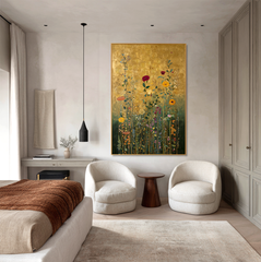 Golden Reverie – Art Nouveau Botanical Wall Art