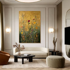 Golden Reverie – Art Nouveau Botanical Wall Art