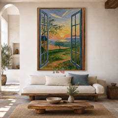 Golden Vista Window – Landscape Wall Art