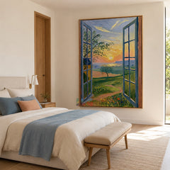 Golden Vista Window – Landscape Wall Art