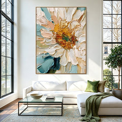 Ocean Bloom Reverie – Textured Floral Wall Art