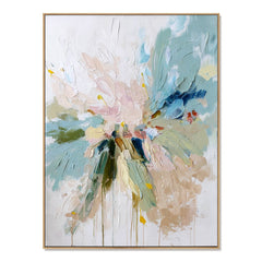 Seafoam Bloom Burst – Textured Floral Wall Art hand-painted wall art