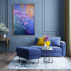 Serenade of Lilies – Large Impressionist Water Lily Floral Oil Painting on Canvas
