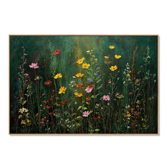Whispering Wildflower Meadow – Botanical Floral Landscape Wall Art hand-painted wall art