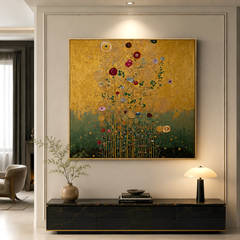 Luminous Garden – Textured Abstract Oil Painting