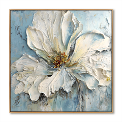Quiet Petal Form – Textured Floral Wall Art hand-painted wall art