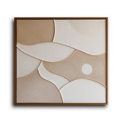 Serene Tides-Neutral Tones Textured Abstract Geometric Wall Art – Textured Seascape Wall Art