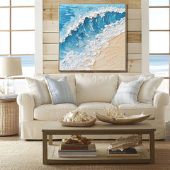 3D Textured Ocean Wave Art – Textured Seascape Wall Art