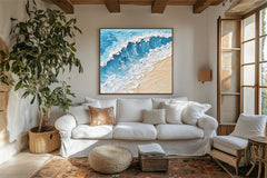 3D Textured Ocean Wave Art – Textured Seascape Wall Art