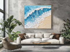 3D Textured Ocean Wave Art – Textured Seascape Wall Art