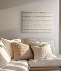 Linear Harmony – Minimalist Textured Wall Art: Neutral Beige Linear Pattern