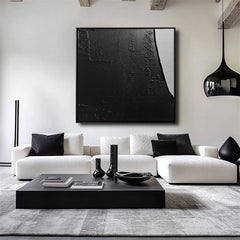 Edge of Obscurity: Black Textured Abstract Art – Textured Abstract Wall Art