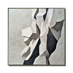 Geometric Grace: Geometric Abstract Wall Art in Black – Textured Geometric Wall Art