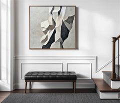 Geometric Grace: Geometric Abstract Wall Art in Black – Textured Geometric Wall Art