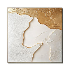 Golden Edge: 3D Textured Abstract Art with Gold – Textured Abstract Wall Art