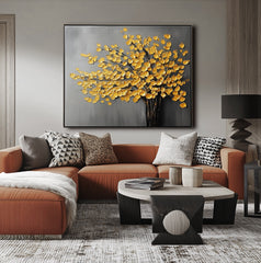 Gold Tree Abstract Oil Painting