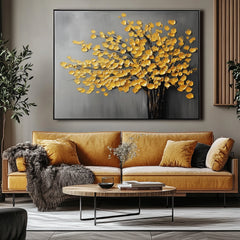 Gold Tree Abstract Oil Painting