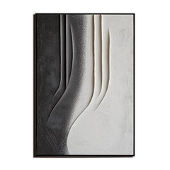 Black, Grey Textured Curved Abstract Wall Art – Stylish Accent for Contemporary Homes