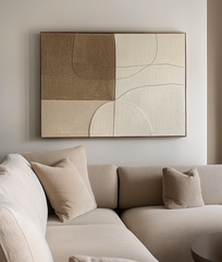 Harmony of the Tides Wall Art-Framed Abstract Geometric – Textured Seascape Wall Art