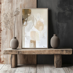 Neutral Large Textured Abstract Artwork – Chic Minimalist Wall Decor for Modern Interiors