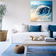 Abstract Ocean Art – Palette Knife Masterpiece for Coastal or Contemporary Homes