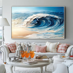 Abstract Ocean Art – Palette Knife Masterpiece for Coastal or Contemporary Homes