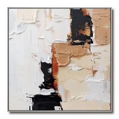 Textured Abstract Wall Art with Black, Beige & Brown Hues – Textured Abstract Wall Art