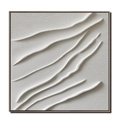 Sculpted Waves: Beige 3D Textured Wave Abstract Art – Minimalist Wall Decor, Stylish Piece