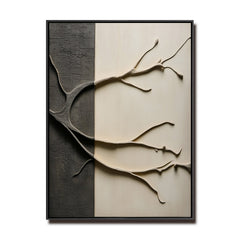 Branching Realms – Textured Abstract Canvas Painting for Modern Wall Decor