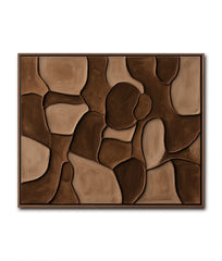 Earthen Mosaic-Brown Tones Textured Abstract Wall Art with – Wabi-Sabi Textured Abstract Wall Art