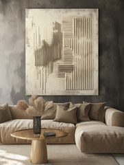 Echoes of Structure Wall Art – Wabi-Sabi Textured Abstract Wall Art