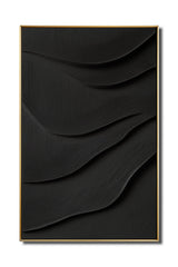 Black Wave – Modern Monochrome Abstract Painting for Interior Decor