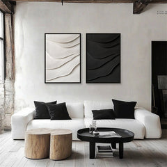 Black Wave – Modern Monochrome Abstract Painting for Interior Decor