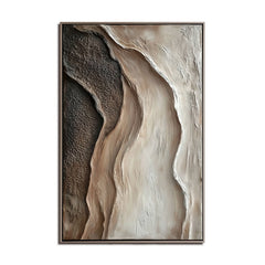 Canyon-Neutral Abstract Canvas Painting – Textured Canyon Wall Art