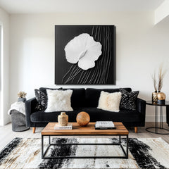 Harmony Blooms: Textured Duo – Textured Floral Oil Painting