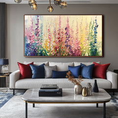 Wildflower Symphony: Textured Art – Textured Floral Oil Painting