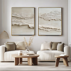 Ethereal Drift: Textured Dual – Textured Abstract Wall Art