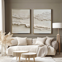 Ethereal Drift: Textured Dual – Textured Abstract Wall Art