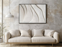 Textured Beige Abstract Art with Curved Lines – Minimalist Modern Wall Decor