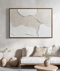 Tidal Harmony – Wabi-Sabi Textured Abstract Wall Art