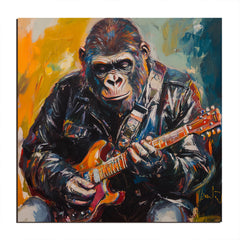 Rhythm Beast – Gorilla Playing Guitar Painting for Modern Creative Interiors