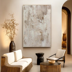 Earthy Serenity – Textured Abstract Neutral Tones Oil Painting, Modern Wall Art
